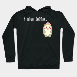 I do bite. cute 3 (White frame) Hoodie